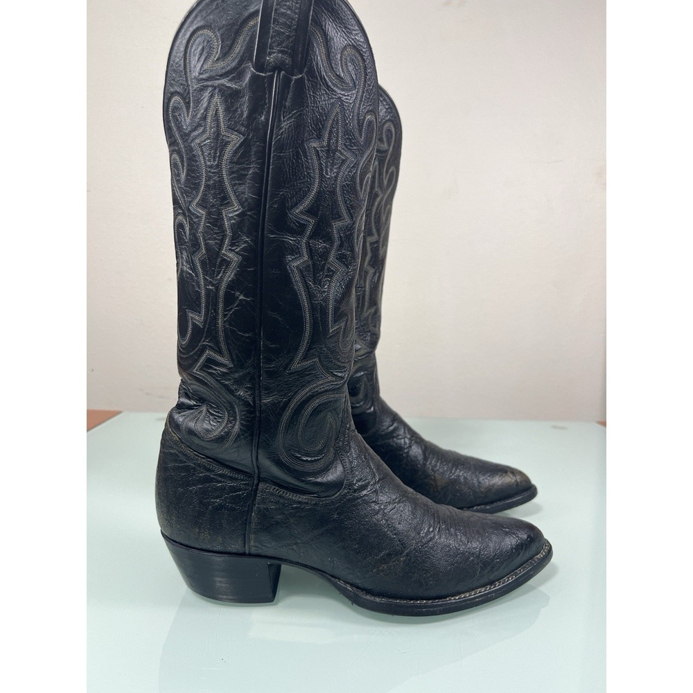 Vintage 90s Ben Miller Cowboy Boots Men's 8 Black Leather Western
